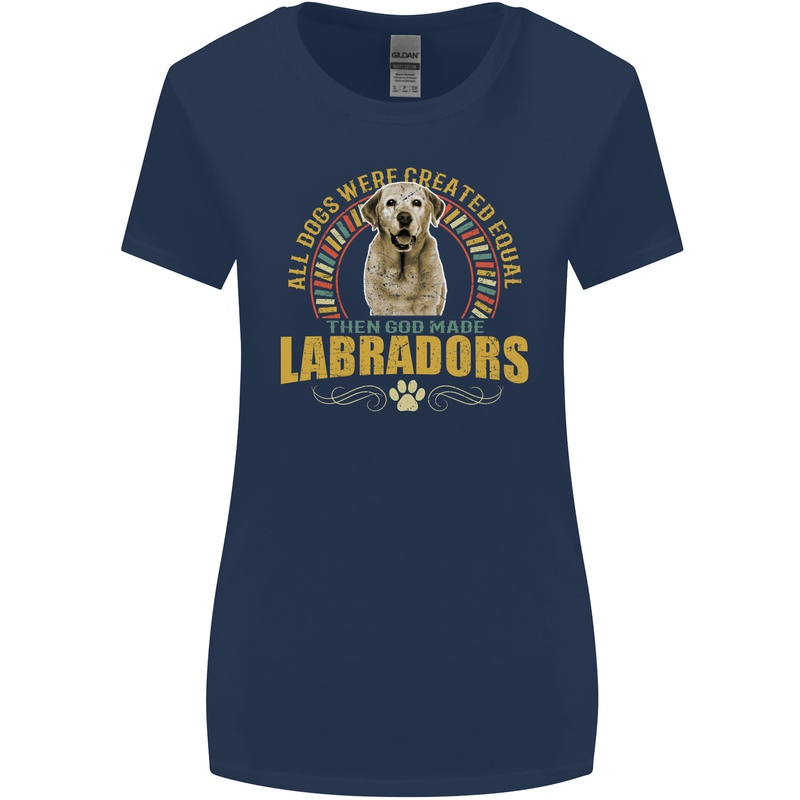 A Labrador Dog Womens Wider Cut T-Shirt Navy Blue
