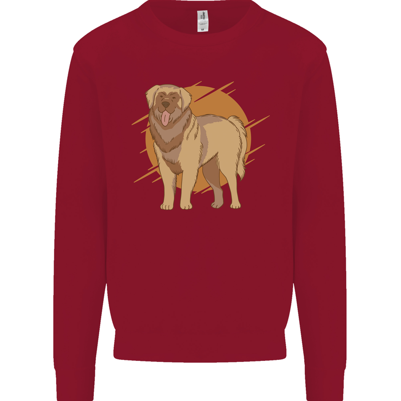 A Leonberger Dog Kids Sweatshirt Jumper Red