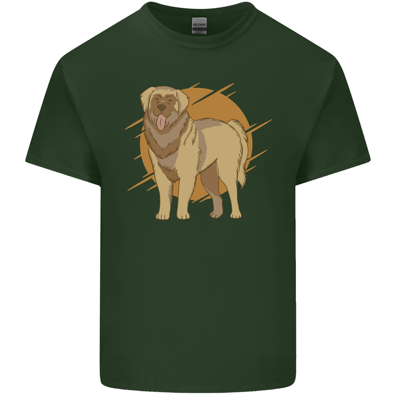 A Leonberger Dog Mens Cotton T-Shirt Tee Top Forest Green