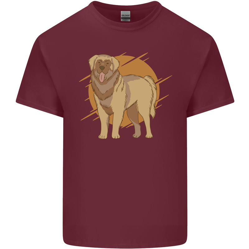 A Leonberger Dog Mens Cotton T-Shirt Tee Top Maroon