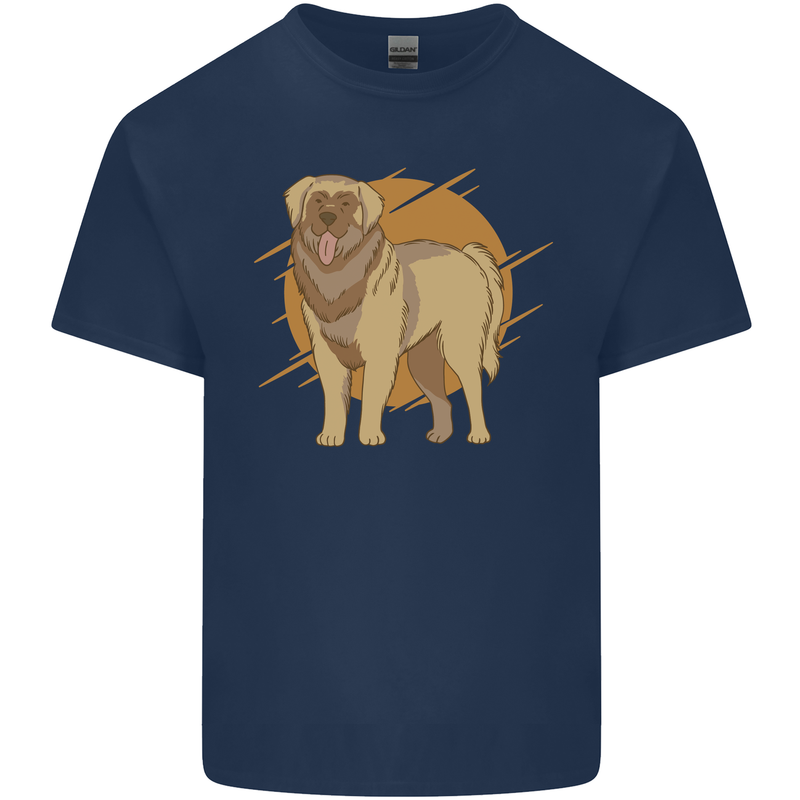 A Leonberger Dog Mens Cotton T-Shirt Tee Top Navy Blue
