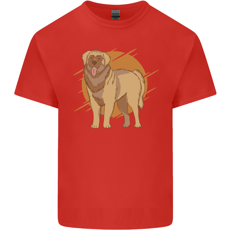 A Leonberger Dog Mens Cotton T-Shirt Tee Top Red