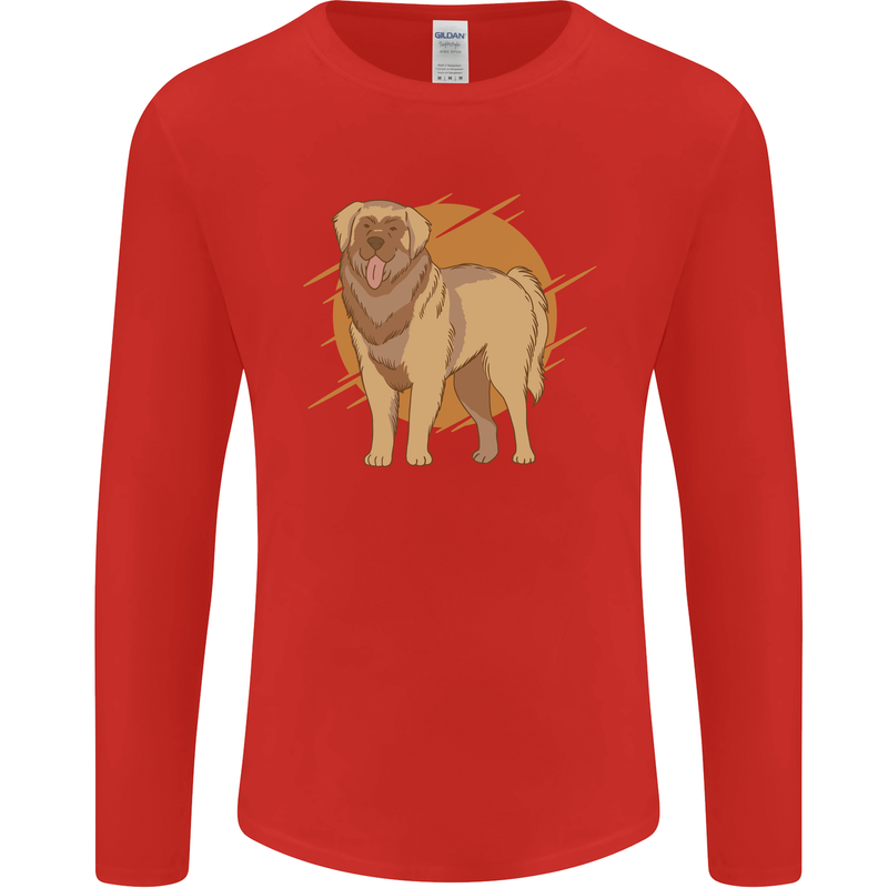 A Leonberger Dog Mens Long Sleeve T-Shirt Red
