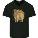 A Leonberger Dog Mens V-Neck Cotton T-Shirt Black