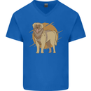 A Leonberger Dog Mens V-Neck Cotton T-Shirt Royal Blue