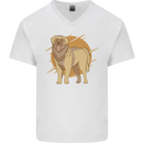 A Leonberger Dog Mens V-Neck Cotton T-Shirt White