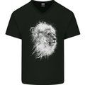 A Lion Mens V-Neck Cotton T-Shirt Black
