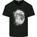 A Lion Mens V-Neck Cotton T-Shirt Black