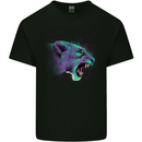 A Lion Watercolour Kids T-Shirt Childrens Black