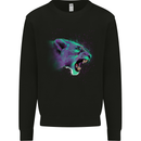 A Lion Watercolour Mens Sweatshirt Jumper Black
