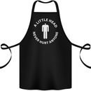 A Little Head Funny Offensive Slogan Cotton Apron 100% Organic Black