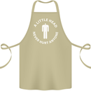 A Little Head Funny Offensive Slogan Cotton Apron 100% Organic Khaki