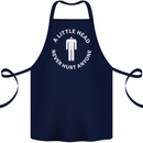 A Little Head Funny Offensive Slogan Cotton Apron 100% Organic Navy Blue