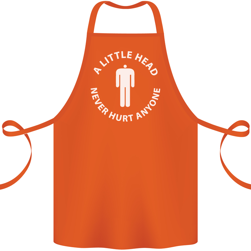 A Little Head Funny Offensive Slogan Cotton Apron 100% Organic Orange