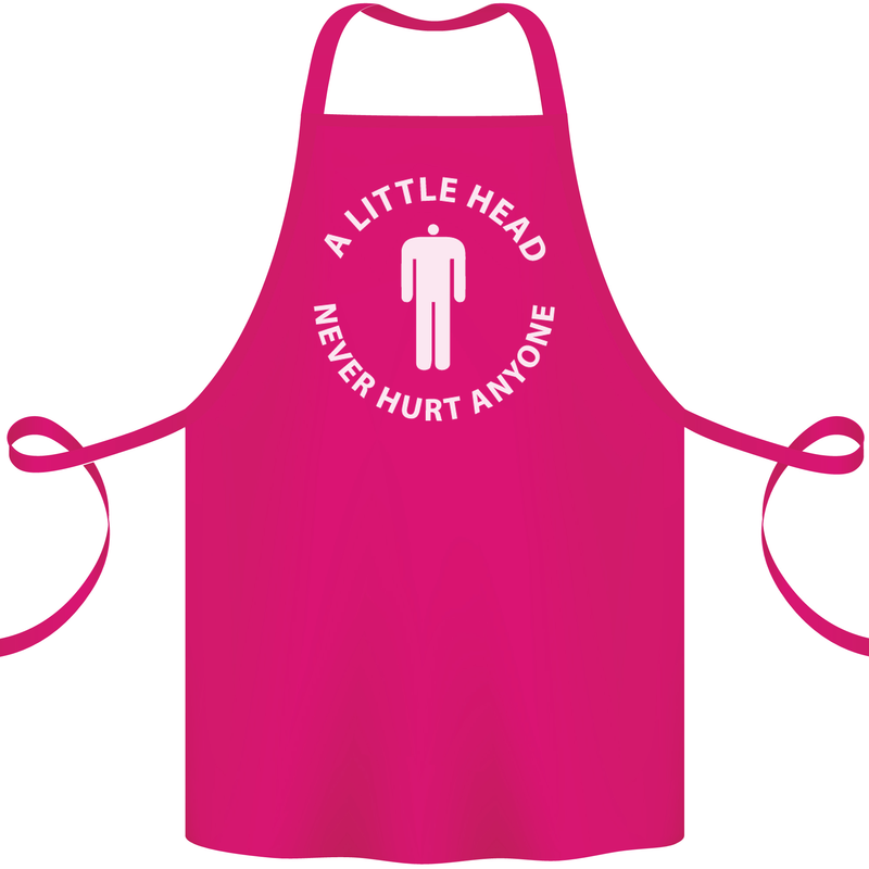 A Little Head Funny Offensive Slogan Cotton Apron 100% Organic Pink