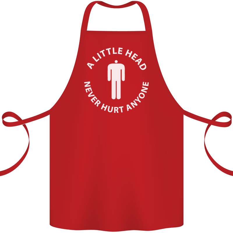 A Little Head Funny Offensive Slogan Cotton Apron 100% Organic Red