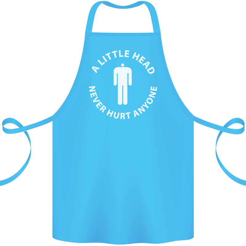 A Little Head Funny Offensive Slogan Cotton Apron 100% Organic Turquoise