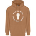 A Little Head Funny Offensive Slogan Mens 80% Cotton Hoodie Caramel Latte