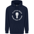 A Little Head Funny Offensive Slogan Mens 80% Cotton Hoodie Navy Blue
