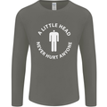 A Little Head Funny Offensive Slogan Mens Long Sleeve T-Shirt Charcoal