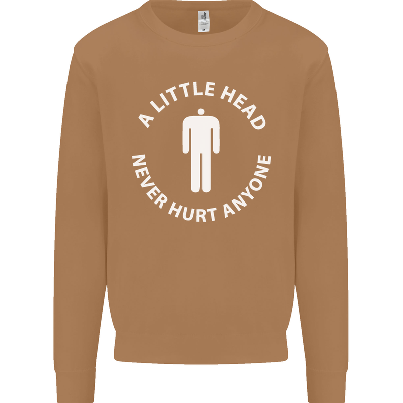 A Little Head Funny Offensive Slogan Mens Sweatshirt Jumper Caramel Latte