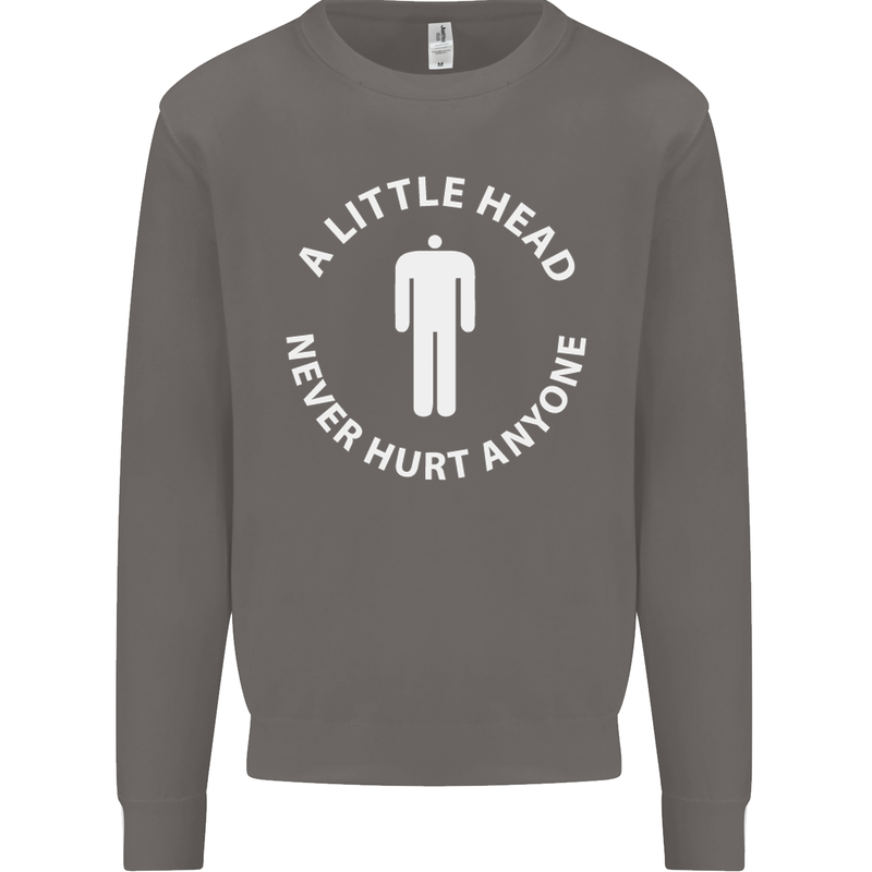A Little Head Funny Offensive Slogan Mens Sweatshirt Jumper Charcoal