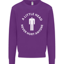 A Little Head Funny Offensive Slogan Mens Sweatshirt Jumper Purple