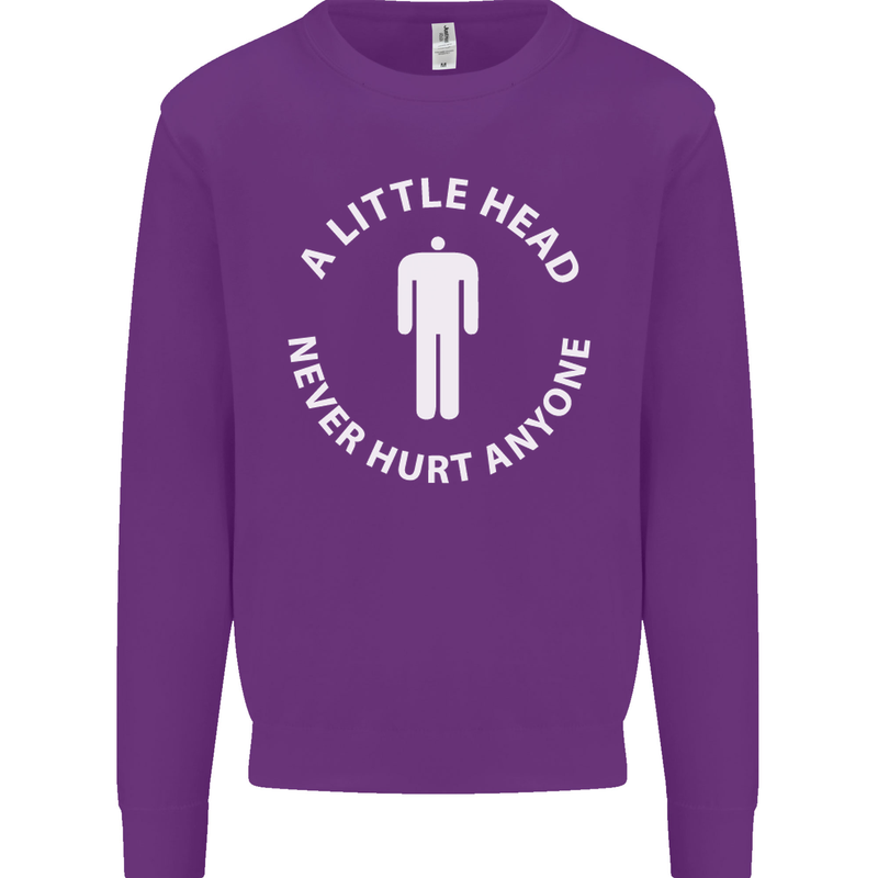 A Little Head Funny Offensive Slogan Mens Sweatshirt Jumper Purple