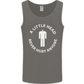A Little Head Funny Offensive Slogan Mens Vest Tank Top Charcoal