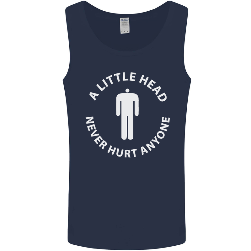 A Little Head Funny Offensive Slogan Mens Vest Tank Top Navy Blue