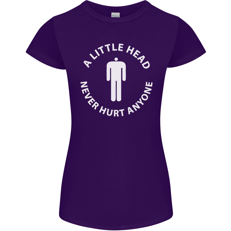 A Little Head Funny Offensive Slogan Womens Petite Cut T-Shirt Purple