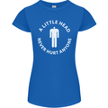 A Little Head Funny Offensive Slogan Womens Petite Cut T-Shirt Royal Blue