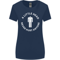 A Little Head Funny Offensive Slogan Womens Wider Cut T-Shirt Navy Blue