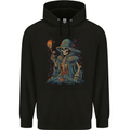 A Living Dead Wizard Skull Sorcerer Mens 80% Cotton Hoodie Black