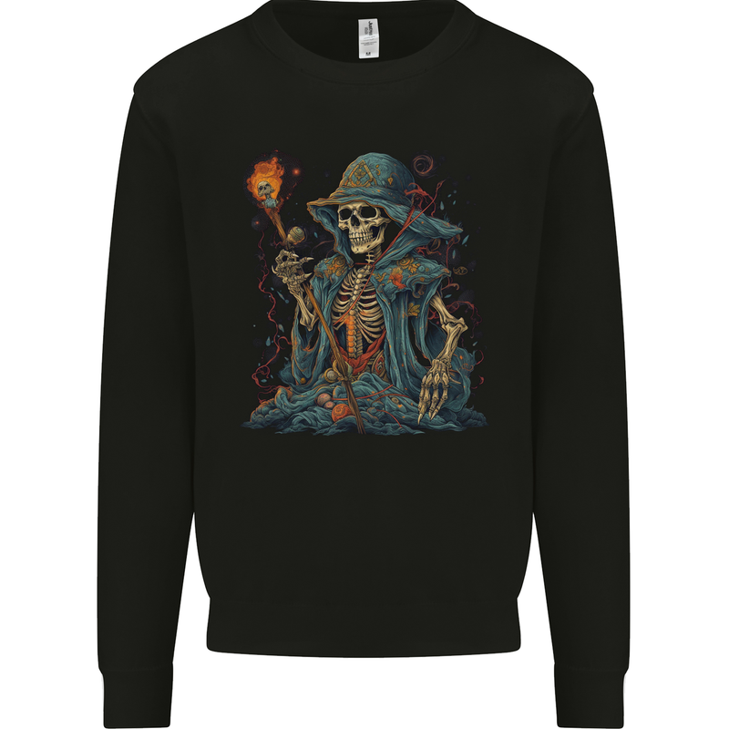 A Living Dead Wizard Skull Sorcerer Mens Sweatshirt Jumper Black