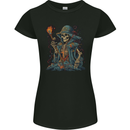 A Living Dead Wizard Skull Sorcerer Womens Petite Cut T-Shirt Black