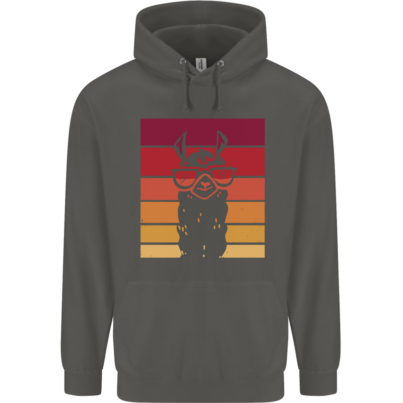 A Llama Wearing Shades Childrens Kids Hoodie Storm Grey