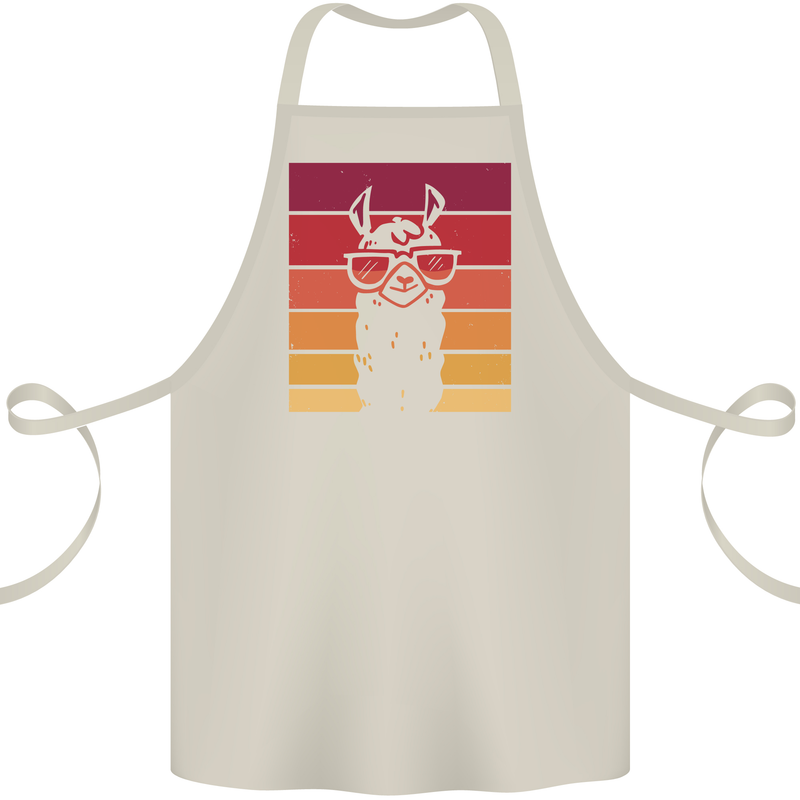 A Llama Wearing Shades Cotton Apron 100% Organic Natural