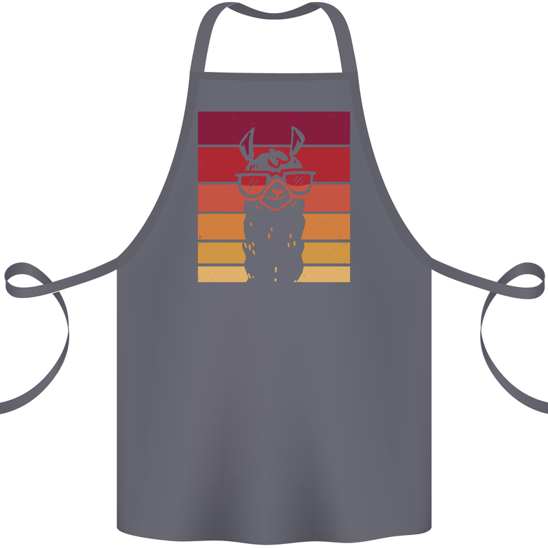 A Llama Wearing Shades Cotton Apron 100% Organic Steel