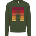 A Llama Wearing Shades Kids Sweatshirt Jumper Forest Green