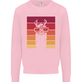 A Llama Wearing Shades Kids Sweatshirt Jumper Light Pink