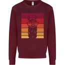 A Llama Wearing Shades Kids Sweatshirt Jumper Maroon