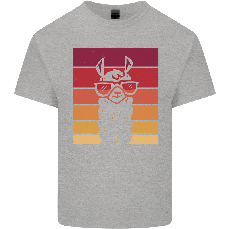 A Llama Wearing Shades Kids T-Shirt Childrens Sports Grey