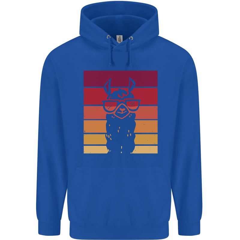 A Llama Wearing Shades Mens 80% Cotton Hoodie Royal Blue