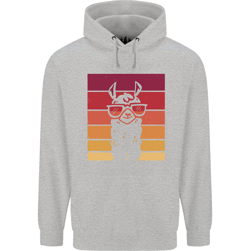 A Llama Wearing Shades Mens 80% Cotton Hoodie Sports Grey