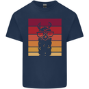 A Llama Wearing Shades Mens Cotton T-Shirt Tee Top Navy Blue