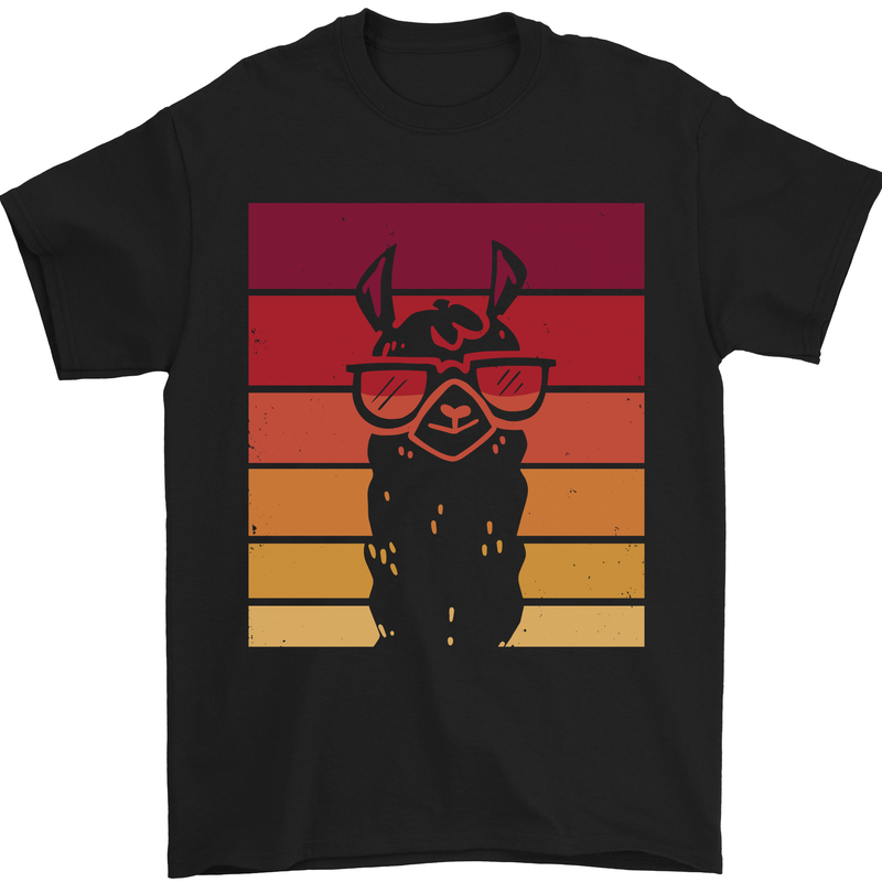 A Llama Wearing Shades Mens T-Shirt Cotton Gildan Black