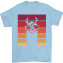 A Llama Wearing Shades Mens T-Shirt Cotton Gildan Light Blue