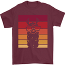 A Llama Wearing Shades Mens T-Shirt Cotton Gildan Maroon