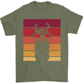 A Llama Wearing Shades Mens T-Shirt Cotton Gildan Military Green